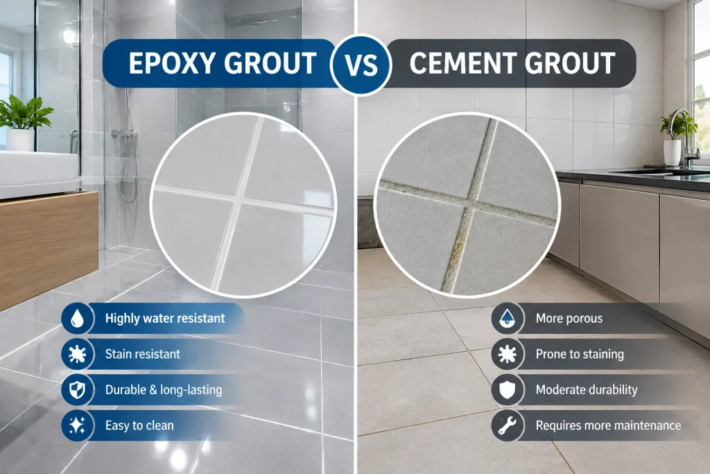 Epoxy grout vs cement grout comparison